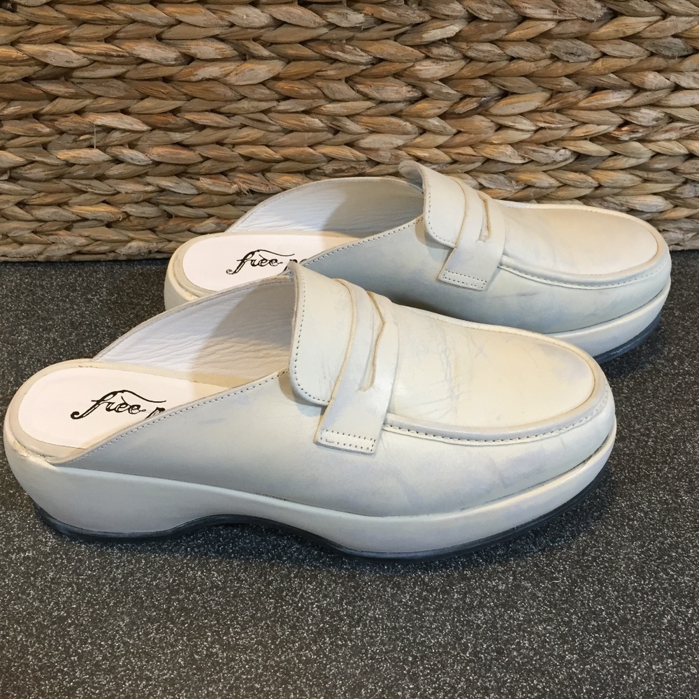 Free People Cream Slip-On Platform Loafers